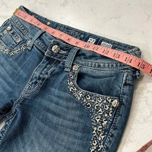 Miss Me Embellished Cuffed Capri Women’s Jeans Size 27 - Picture 11 of 16